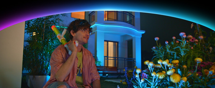 Govee Outdoor Spotlights Duo Pack product in gebruik