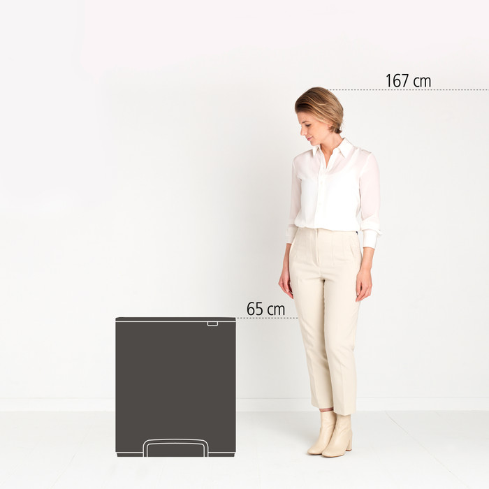 Brabantia Bo Pedal Bin 60 Liter Rvs Fingerprint proof + Vuilniszakken (120 stuks) null