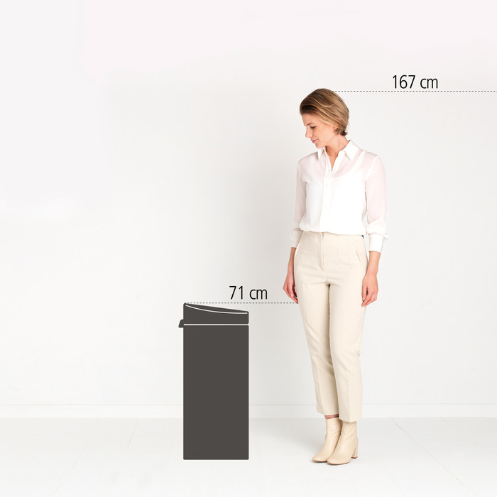 Brabantia Touch Bin 30 Liter Platinum + Vuilniszakken (120 stuks) visual leverancier
