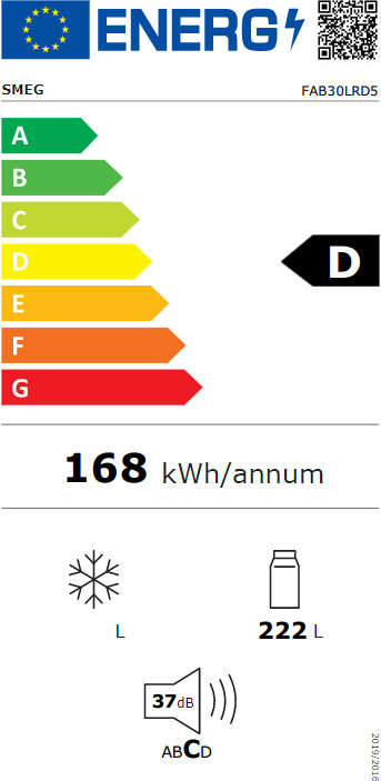 SMEG FAB30LRD5 energielabel