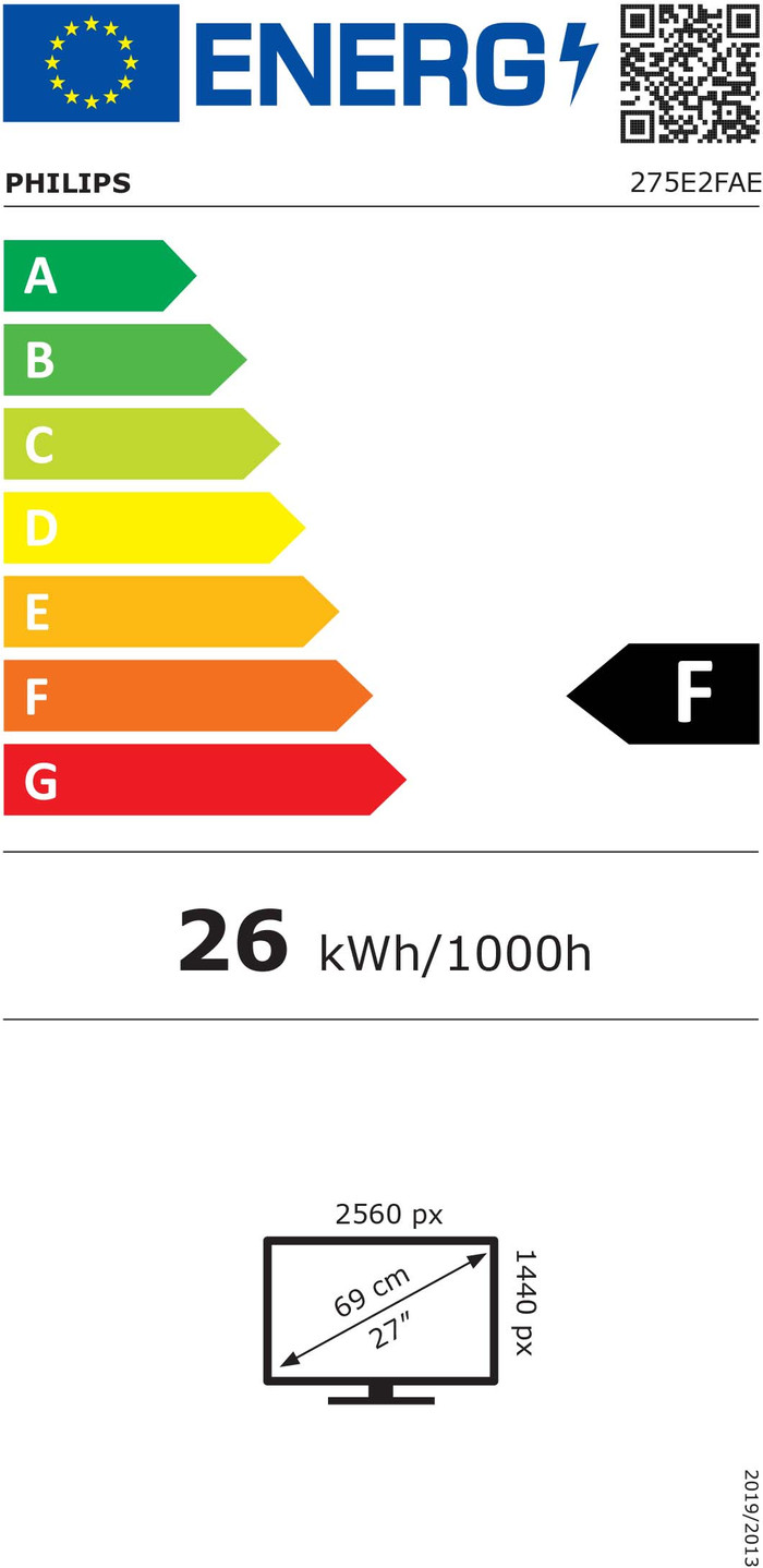 Philips 275E2FAE/00 Duo Pack energielabel