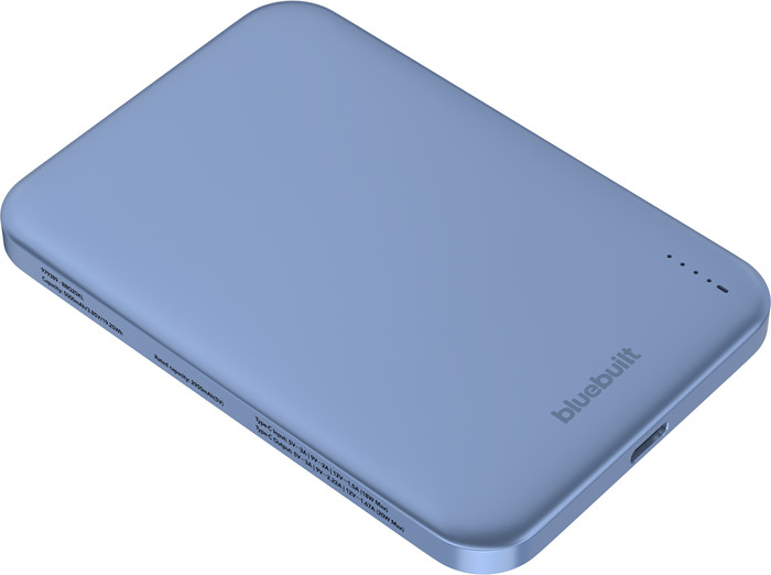 BlueBuilt Draadloze Powerbank met Qi2 en MagSafe 5.000 mAh met Snelladen 20 Watt Blauw bovenkant