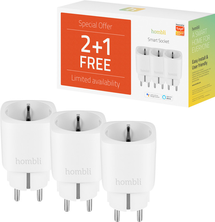 Hombli Slimme Stekker Wit 3-Pack Main Image
