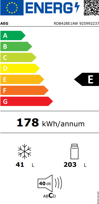 AEG RDB428E1AW energy label
