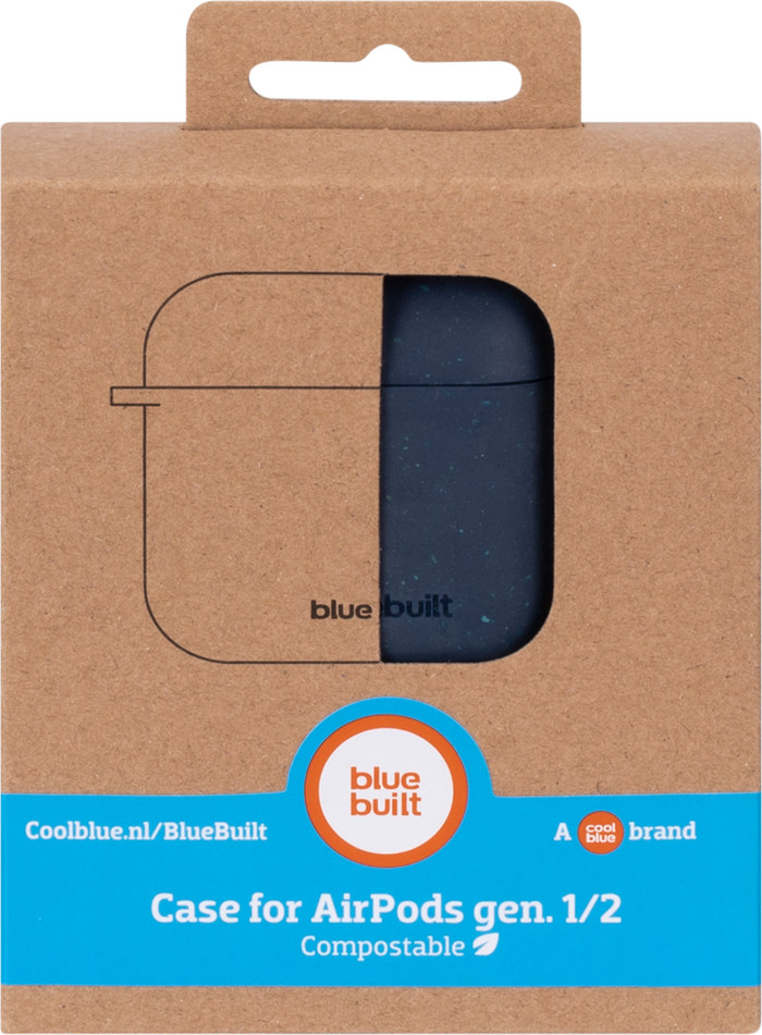 BlueBuilt Hoesje voor AirPods gen 1/2 Composteerbaar Donkerblauw null