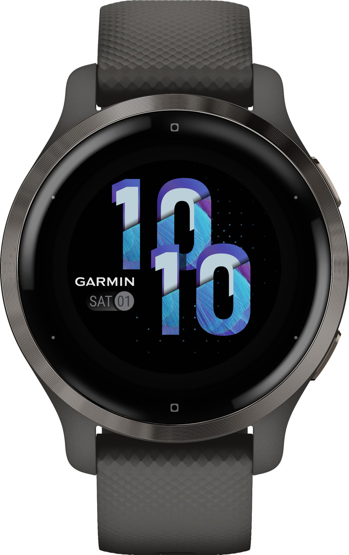 Garmin Venu 2S Grijs + Garmin Index S2 Smart - Zwart voorkant