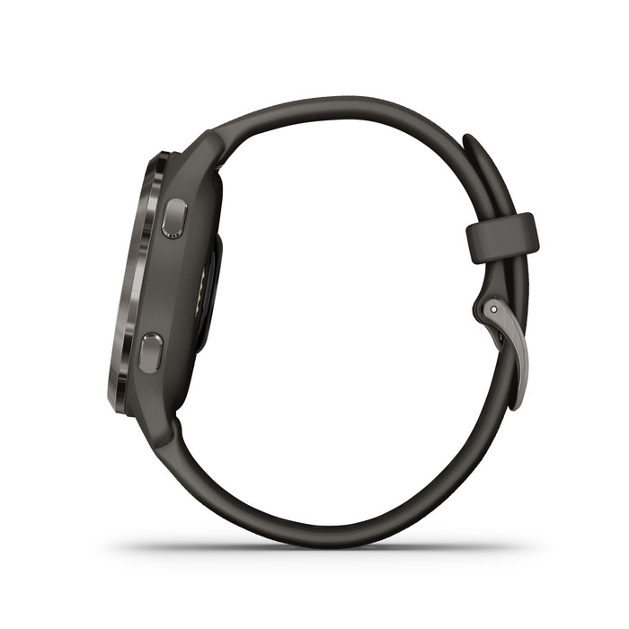 Garmin Venu 2S Grijs + Garmin Index S2 Smart - Zwart rechterkant