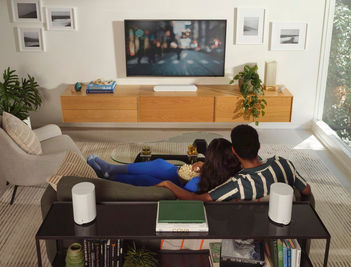 Sonos Era 100 SL Wit product in gebruik