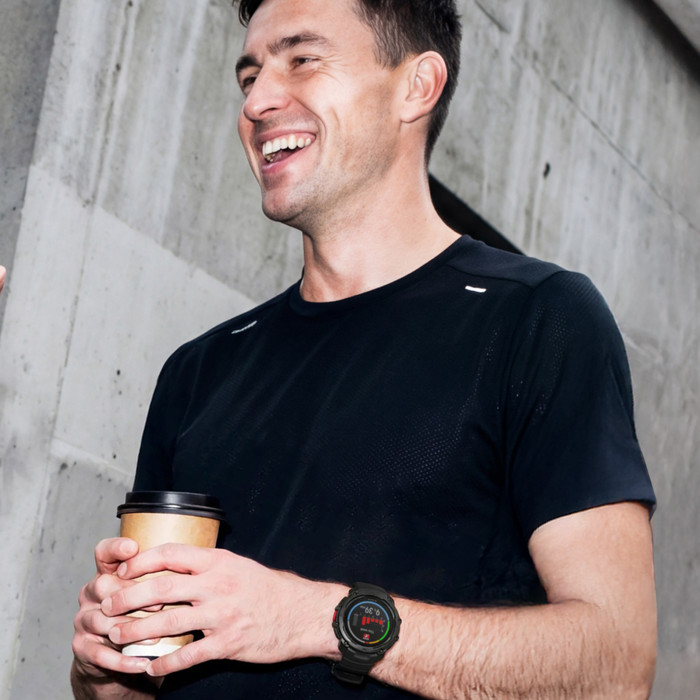 Polar Street X Siliconen Bandje Zwart 22mm S/L product in gebruik