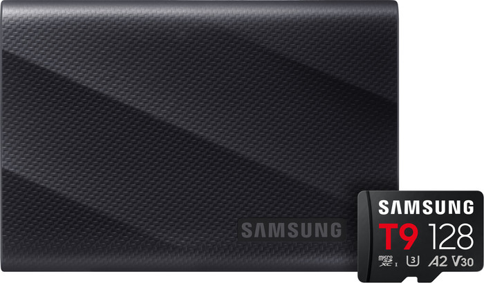 Samsung T9 Portable SSD 2TB Zwart + Samsung MicroSDXC T9 128GB 200MB/s Main Image