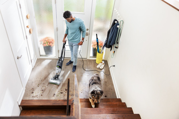 Bissell CrossWave Hydrosteam PET Pro product in gebruik