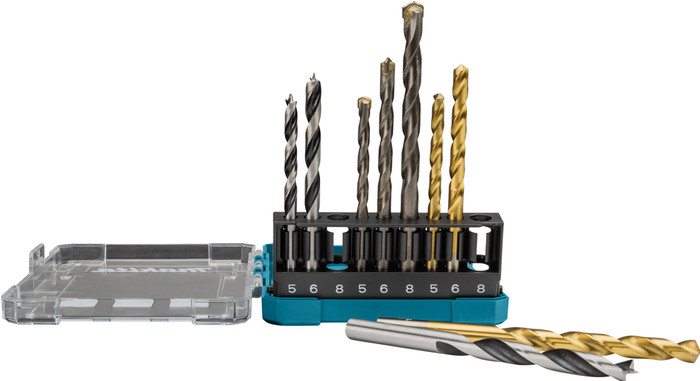 Makita 9-piece Drill Set (stone/wood/metal) detail