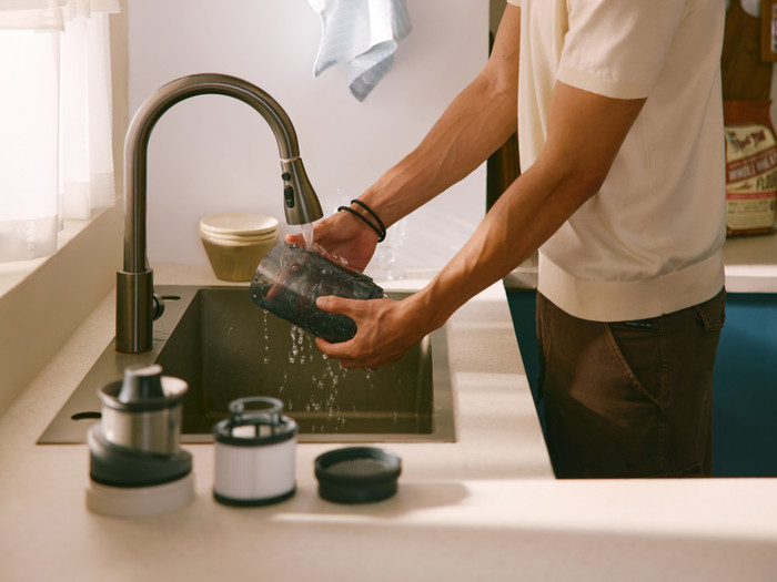 Roborock H60 Hub product in gebruik