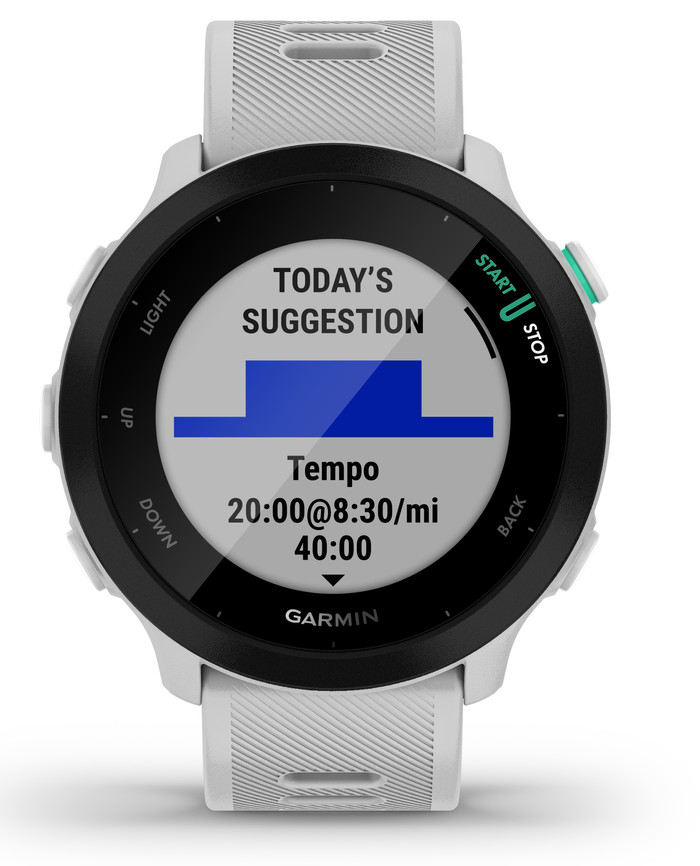 Garmin Forerunner 55 Wit voorkant