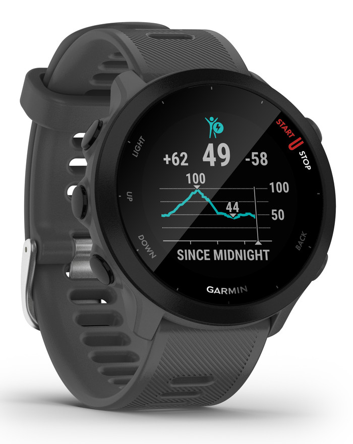 Garmin Forerunner 55 Gray left side