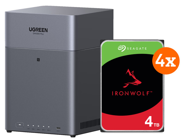 UGREEN NASync DH4300 Plus + Seagate Ironwolf 4TB 4-Pack Main Image