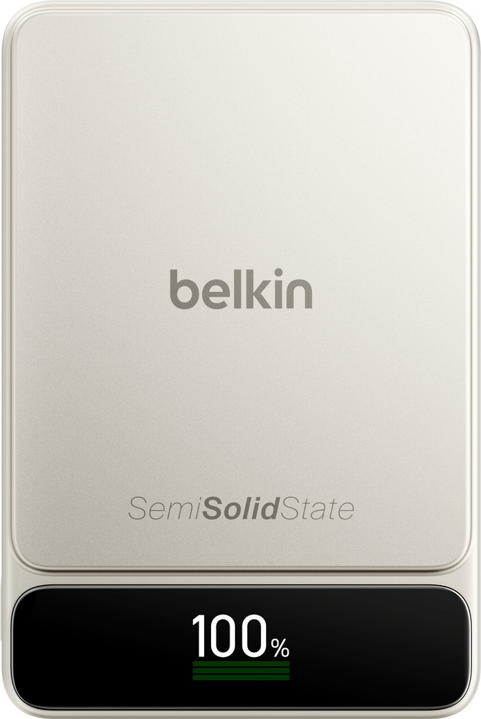 Belkin Powerbank 10.000 mAh met Snelladen 45 Watt Beige bovenkant