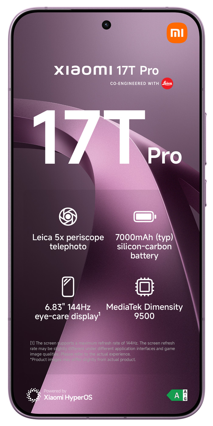 Xiaomi 17T Pro 256GB Paars 5G voorkant