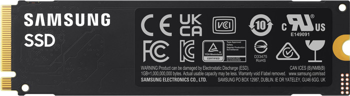 Samsung 990 PCIe 4.0 NVMe M.2 SSD 1TB achterkant