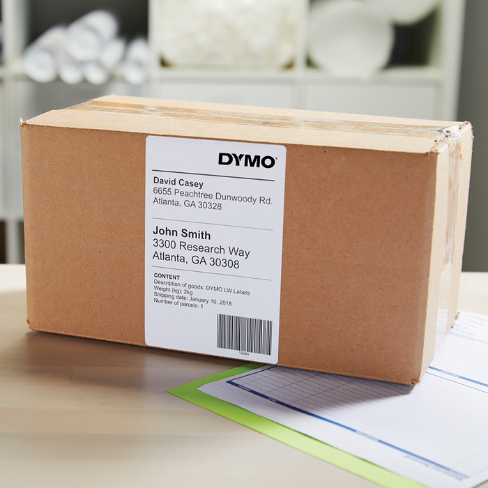 DYMO LabelWriter Extra Grote Etiketten 104 x 159 mm 220 stuks product in gebruik