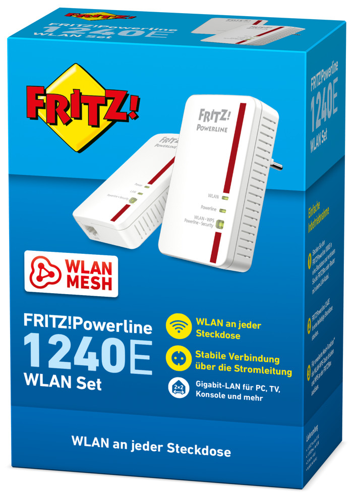 FRITZ! Powerline 1240E WLAN Set verpackung