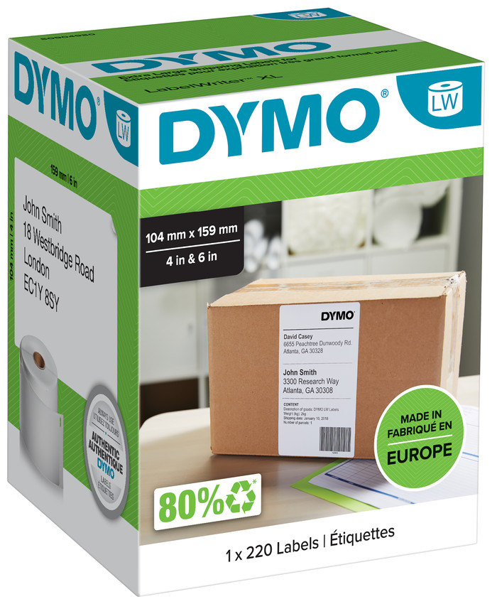 DYMO LabelWriter Extra Grote Etiketten 104 x 159 mm 220 stuks Main Image