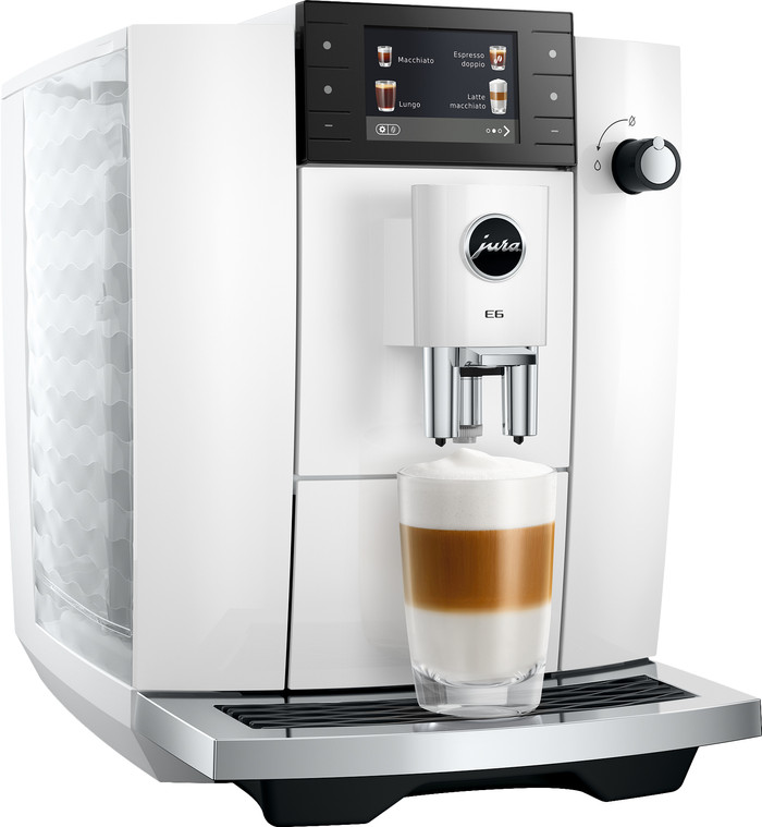 JURA E6 Piano White (ED) linkerkant