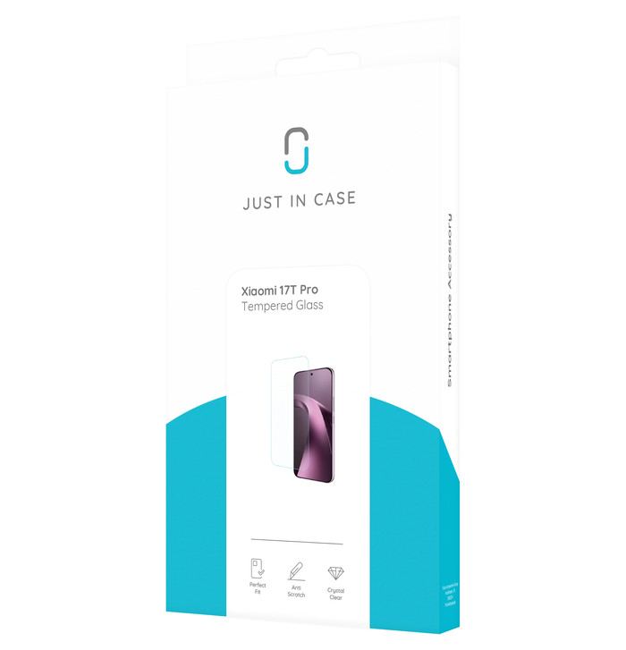 Just In Case Tempered Glass Xiaomi 17T Pro Screenprotector verpakking