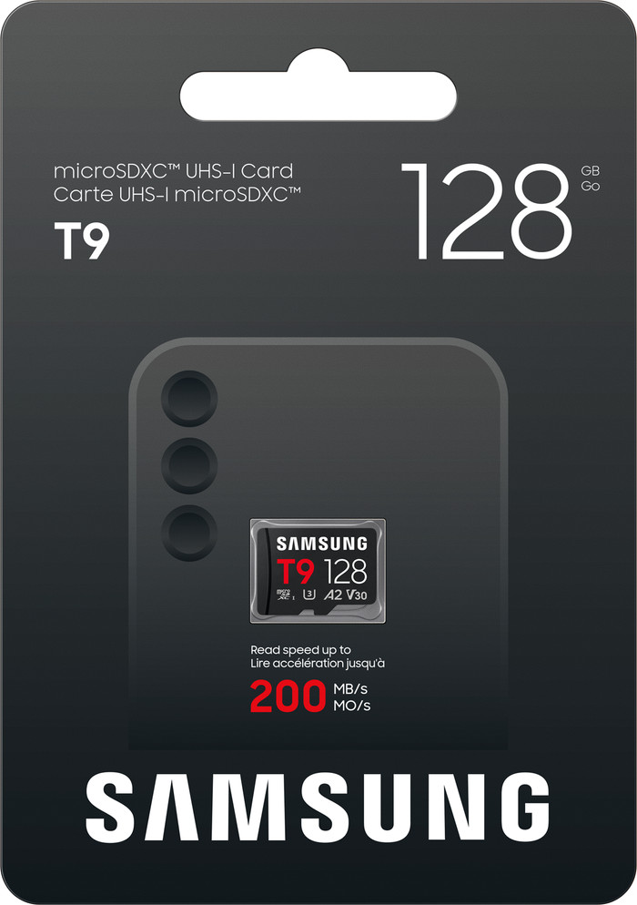 Samsung MicroSDXC T9 128GB 200MB/s verpakking