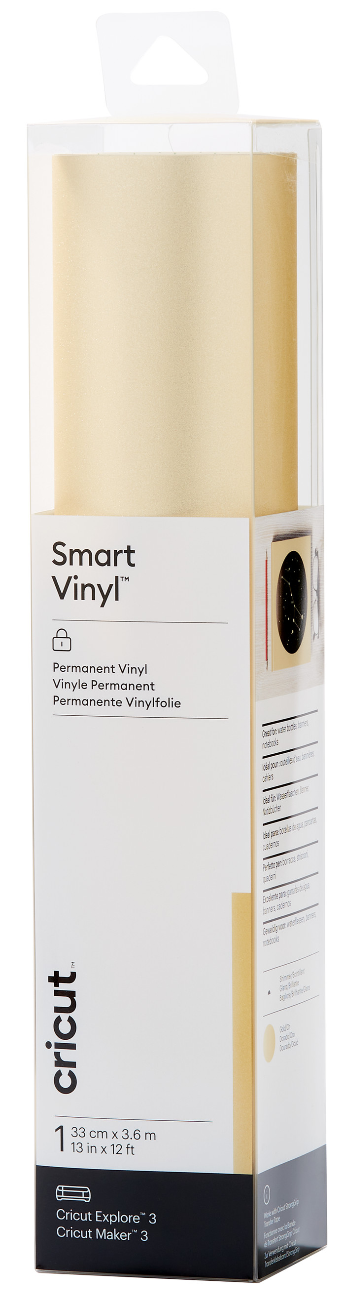 Cricut Smart Vinyl Permanent 33x366 Shimmer Gold Main Image