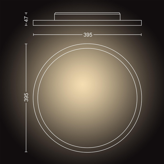 Philips Hue Aurelle plafondlamp White Ambiance rond product in gebruik
