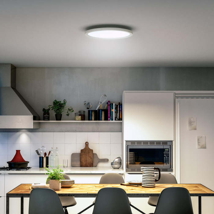 Philips Hue Aurelle plafondlamp White Ambiance rond product in gebruik