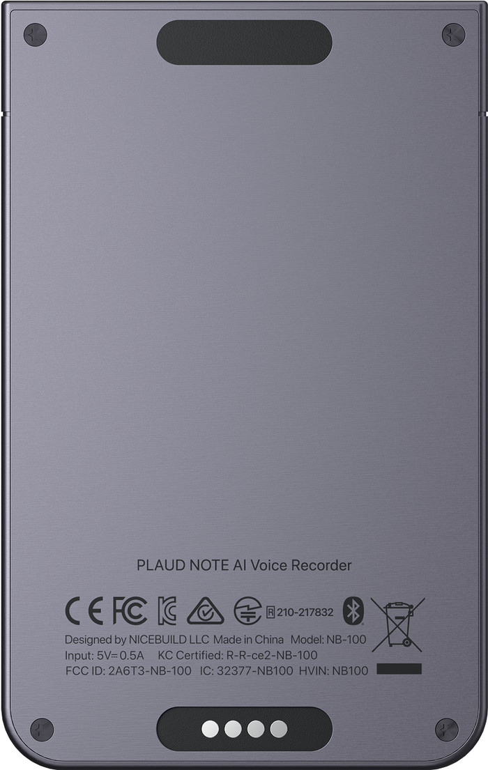 Plaud Note Zwart achterkant