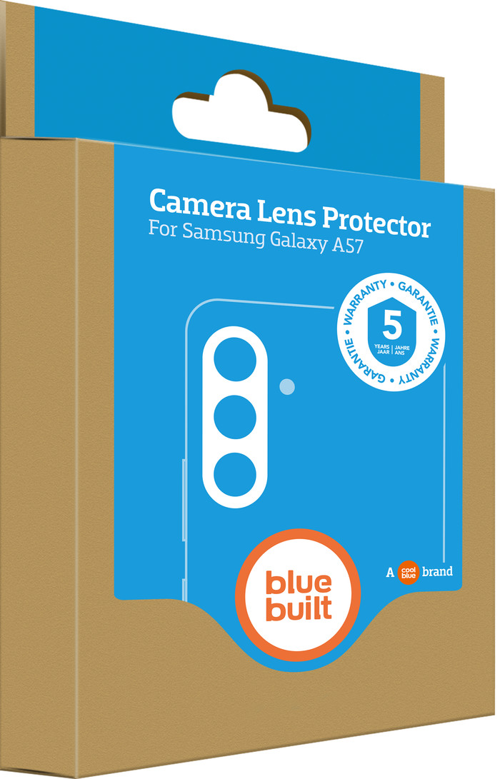 BlueBuilt Samsung Galaxy A57 Camera Lens Protector Aluminium verpakking