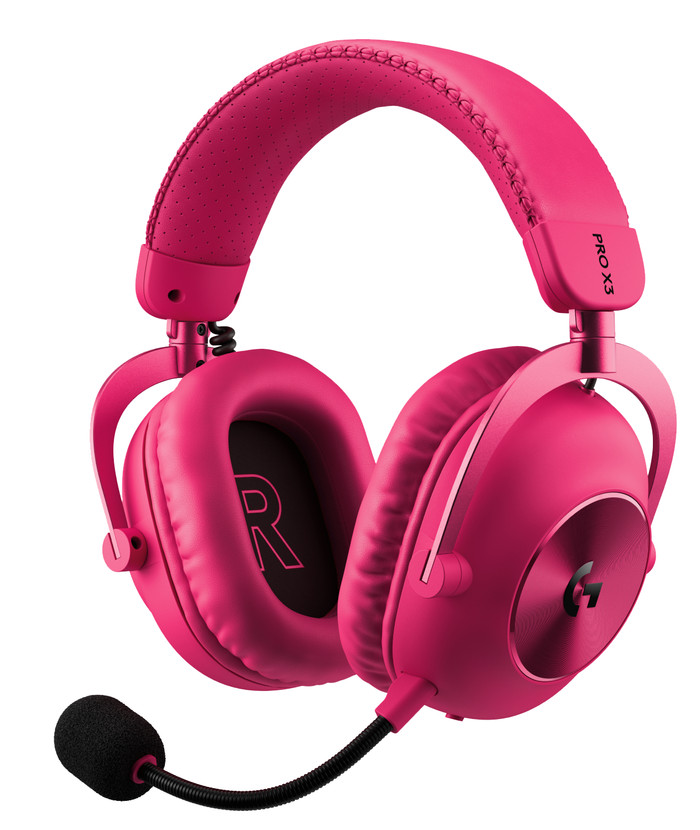 Logitech G Pro X3 Lighstpeed Draadloze Gaming Headset Roze rechterkant