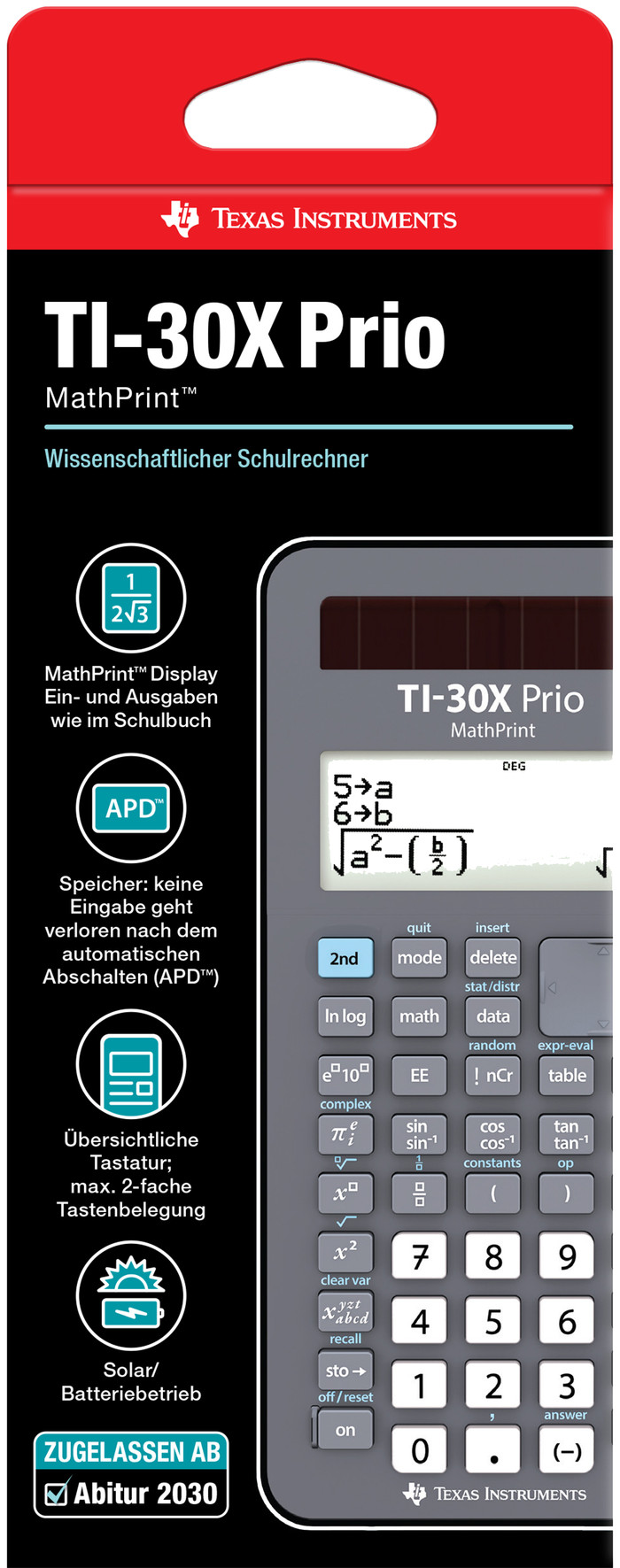 Texas Instruments CTI-30X Pro Mathprint FC Rekenmachine verpakking