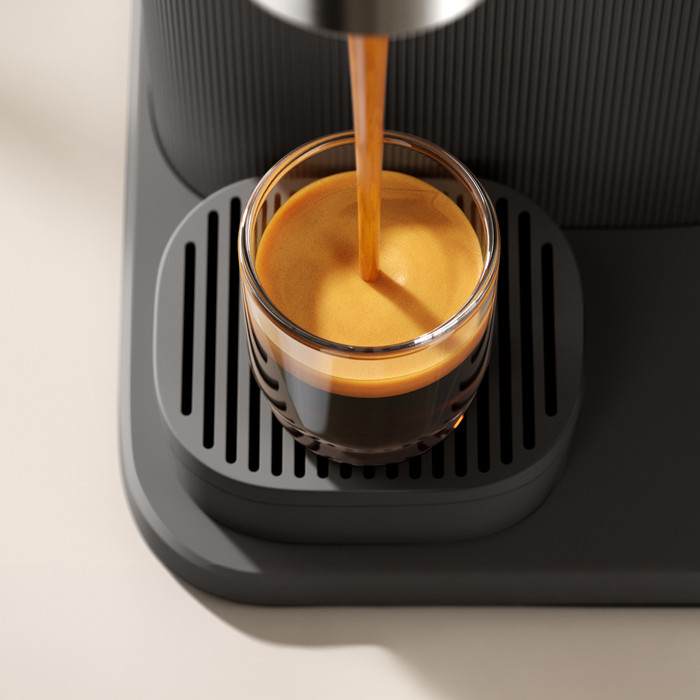Philips Baristina BAR308/60 Zwart + Melkopschuimer product in gebruik