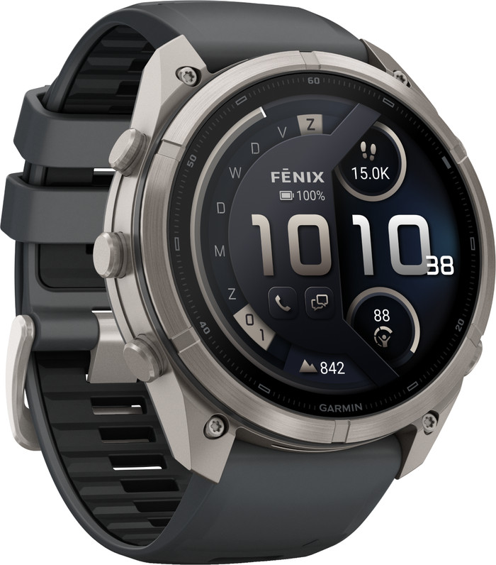 Garmin Fenix 9 Pro Zwart LTE 51mm linkerkant
