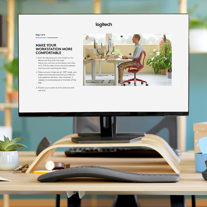 Logitech K860 Ergonomisch Draadloos Toetsenbord QWERTY + Logitech MX Master 3S visual leverancier
