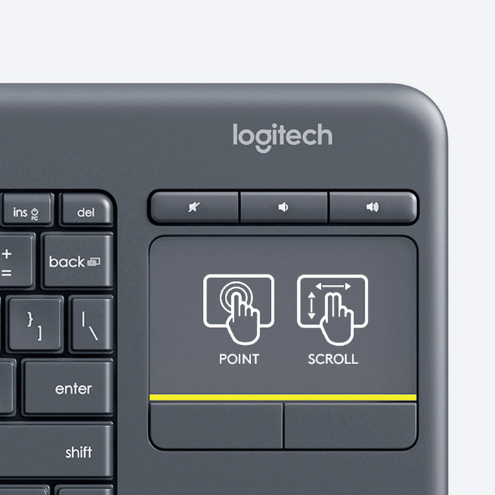 Logitech K400 Plus Wireless Touch Zwart QWERTY null