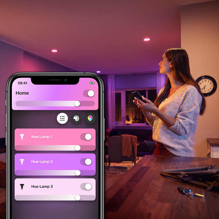 Philips Hue Centura Recessed Spot Light White and Color Round Black 3-pack