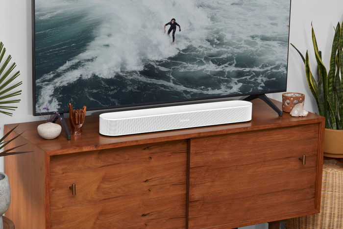 Sonos Beam Gen2 Wit + Era 300 + Sub Mini Wit product in gebruik