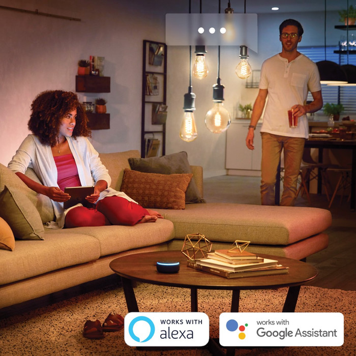 Philips Hue Filamentlamp White Ambiance Standaard E27 2-pack product in gebruik