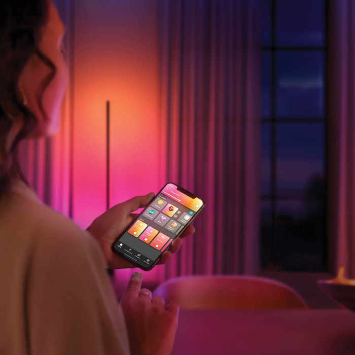 Philips Hue Gradient Signe Table Lamp Black product in use