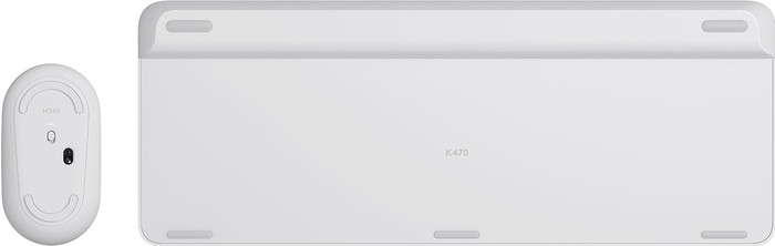 Logitech MK470 Slim Draadloos Toetsenbord en Muis Wit QWERTY onderkant