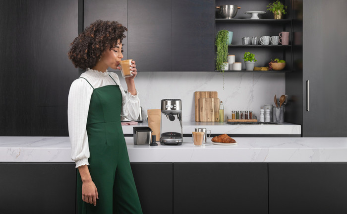 Sage the Bambino Stainless Steel product in gebruik