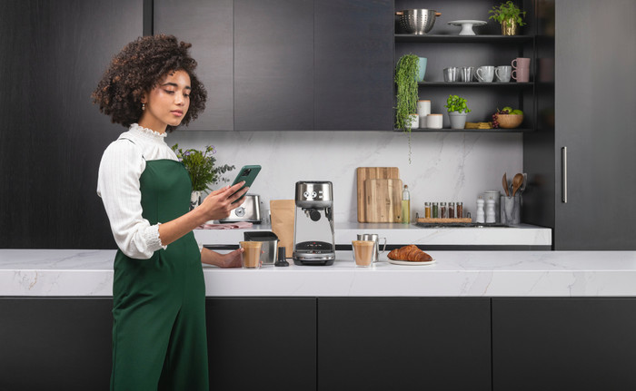 Sage the Bambino Stainless Steel product in gebruik