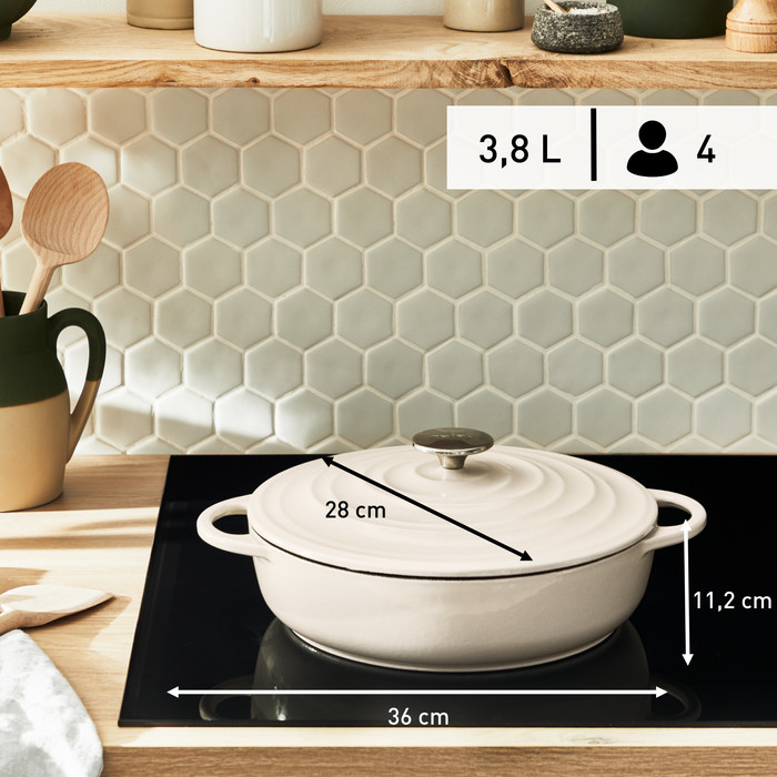 Tefal LOV Low Dutch Oven 28cm Beige product in use