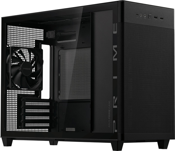 ASUS PRIME AP201 TG Zwart linkerkant