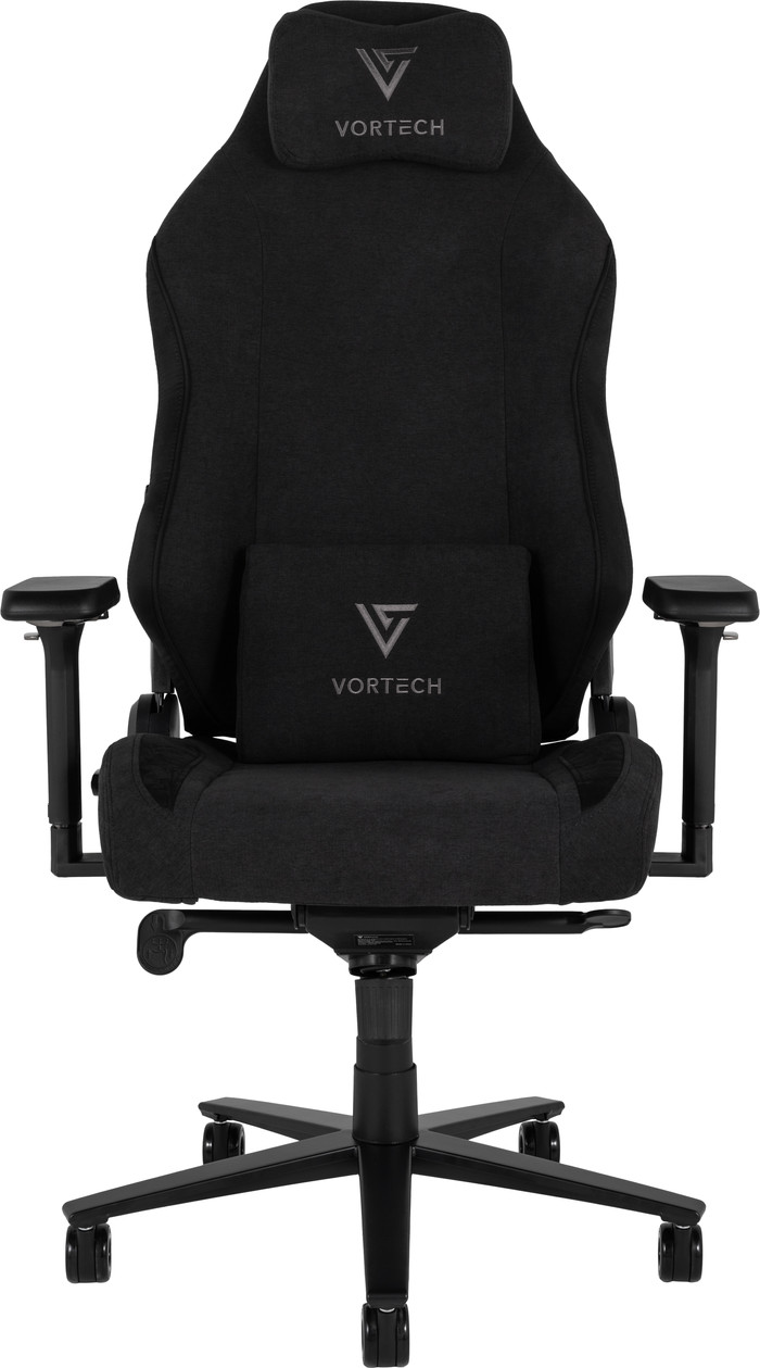 Vortech Prestige Plus Gamestoel Zwart + Vortech Vloermat Zwa voorkant